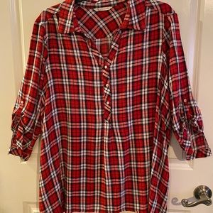 Red, white & black oversized shirt